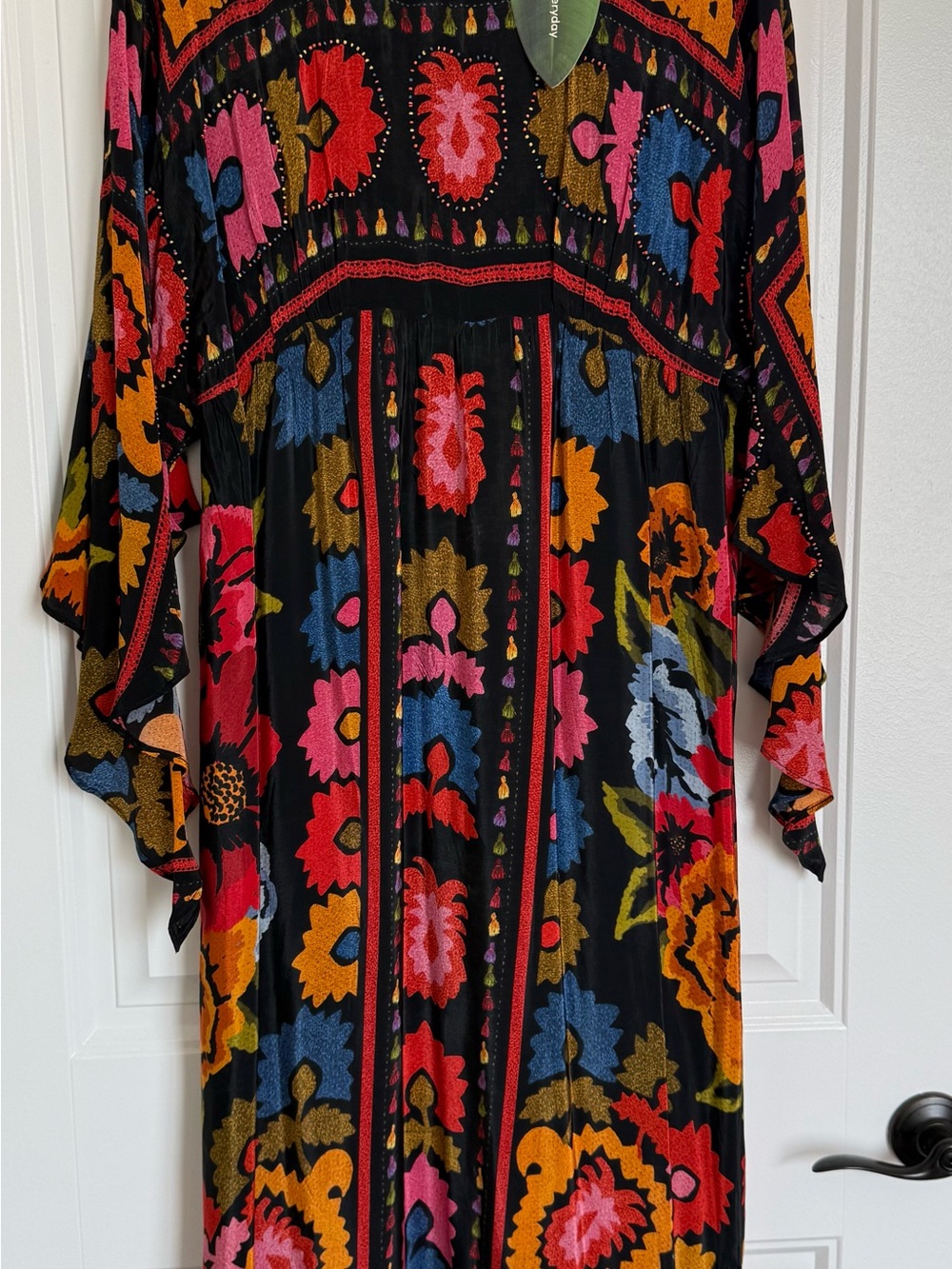 FARM Rio Bold Floral Patchwork Maxi Dress in Black and Multicolor - Picture 5 of 5